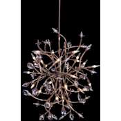Allegri Fiore 16 Light 34" Wide Crystal Abstract Chandelier Pearlized Antique Brass