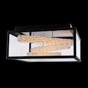 Allegri Lina Esterno 24" Wide LED Flush Mount Outdoor Ceiling Fixture Matte Black