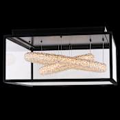Allegri Lina Esterno 32" Wide LED Flush Mount Outdoor Ceiling Fixture Matte Black