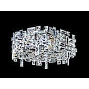 Allegri Vermeer 6 Light Flush Mount Ceiling Fixture Chrome with Clear Crystals