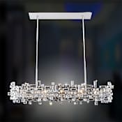 Allegri Vermeer 44" Wide Linear Chandelier with Firenze Crystal Brushed Champagne Gold