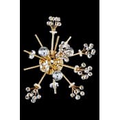 Allegri Shorecrest Convertible 3 Light 7" Tall Wall Sconce / Flush Mount Ceiling Fixture 18K Gold / Clear Firenze