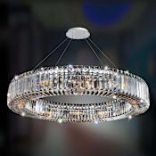 Allegri Rondelle 12 Light 36" Wide Crystal Pendant Chrome