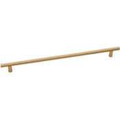 Alno Vita Bella 24" Center to Center Euro Modern Knurled Bar Appliance Handle / Appliance Pull with Round Base Posts - Made in Italy Champagne