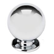 Alno Knobs 1" Round Ball Sphere Solid Brass Cabinet Knob Drawer Knob Polished Chrome