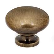 Alno Knobs 1-3/4" Smooth Round Solid Brass Farmhouse Cabinet Knob / Drawer Knob Antique English