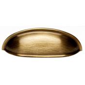 Alno Traditional 3" Center to Center Smooth Shell Cup Solid Brass Cabinet Pull / Drawer Cup Pull Antique English