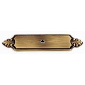 Alno Bella 4-1/4" Traditional Solid Brass Cabinet Knob Backplate Antique English