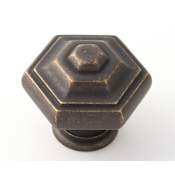 Alno Geometric 1-1/4" Elegant Faceted Geometric Solid Brass Cabinet Knob / Drawer Knob Barcelona