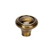 Alno Classic Traditional 1-1/4" Round Ridged Mushroom Solid Brass Cabinet Knob / Drawer Knob Antique English