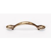 Alno Classic Traditional 3-1/2" Center to Center Arch Bow Solid Brass Cabinet Handle / Drawer Pull Antique English