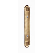 Alno Classic Traditional 3-1/2" Center to Center Solid Brass Oblong Cabinet Pull Backplate Antique English