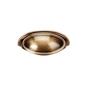 Alno Classic Traditional 3-1/2" Center to Center Solid Brass Cabinet Cup Handle / Drawer Cup Pull Antique English