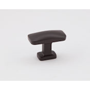 Alno Cloud 1-1/2" Rectangular Convex T Bar Solid Brass Cabinet Knob / Drawer Knob Bronze