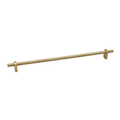 Alno Vita Bella 12" Center to Center Modern Knurled Bar Large Cabinet Handle Pull with Eye Posts - Made in Italy Champagne