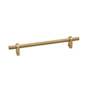 Alno Vita Bella 8" Center to Center Modern Knurled Bar Cabinet Handle / Drawer Bar Pull with Eye Posts Champagne