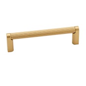 Alno Alta Moda 3" Center to Center Modern Ribbed Round Cabinet Handle / Drawer Pull Champagne
