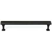 Alno Manhattan 6" Center to Center Contemporary Flat Bar Solid Brass Cabinet Handle / Drawer Pull Bronze