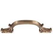 Alno Ornate 4" Center to Center Regal Traditional Arch Bow Solid Brass Cabinet Handle / Drawer Pull Antique English