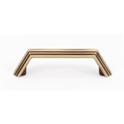 Alno Nicole 3" Center to Center Modern Angle Ridged Cabinet Handle / Drawer Pull Antique English Matte