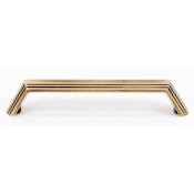 Alno Nicole 4" Center to Center Modern Angled Ridged Solid Brass Cabinet Handle / Drawer Pull Antique English Matte