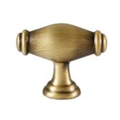 Alno Charlies 1-3/4" Solid Brass "T" Bar Football Cabinet Knob / Drawer Knob Antique English