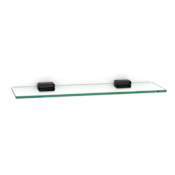 Alno Cube 18 Inch Wide Glass Shelf with Brass Mounting Brackets Bronze