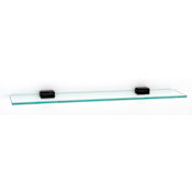 Alno Cube 24 Inch Wide Glass Shelf with Brass Mounting Brackets Bronze