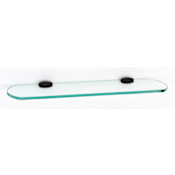 Alno Royale 18" Wide Glass Bathroom Shelf with Brass Mounting Brackets Bronze