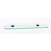 Alno Royale 24" Wide Glass Bathroom Shelf with Brass Mounting Brackets Bronze
