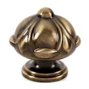Alno Ornate 1-1/4" Round Dome Flower Mushroom Solid Brass Cabinet Knob / Drawer Knob Antique English