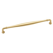 Alno Charlie's 12" Center to Center Classic Traditional Solid Brass Cabinet Handle / Drawer Pull Satin Brass