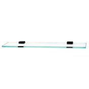 Alno Manhattan 24 Inch Glass Shelf with Brass Mounting Brackets Bronze