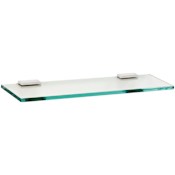 Alno Arch 18 Inch Wall Mounted Bathroom Glass Shelf with Brass Mounting Brackets Polished Chrome