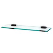 Alno Nicole 18 Inch Wide Glass Shelf with Brass Mounting Brackets Barcelona