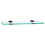 Alno Geometric 18 Inch Wide Glass Shelf with Brass Mounting Brackets Bronze