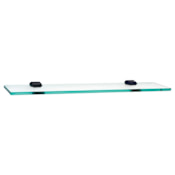 Alno Geometric 24" Wide Rectangular Glass Bathroom Shelf with Brass Mounting Brackets Bronze