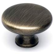 Alno Classic 1-1/2" Round Farmhouse Traditional Smooth Mushroom Solid Brass Cabinet Knob / Drawer Knob Antique English