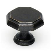 Alno Contemporary 1-1/4" Geometric Beveled Octagon Solid Brass Cabinet Knob / Drawer Knob Barcelona