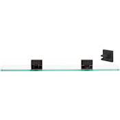 Alno Contemporary II 18" Glass Bathroom Shelf with Solid Brass Mounting Brackets Bronze