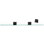 Alno Contemporary II 24 Inch Glass Shelf with Brass Mounting Brackets Bronze
