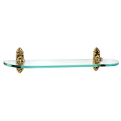 Alno Ribbon & Reed 18 Inch Wide Glass Shelf with Brass Mounting Brackets Polished Antique