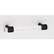 Alno Contemporary 4" Center to Center Acrylic Bar Cabinet Pull / Drawer Pull with Solid Brass Feet Matte Black
