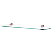 Alno Infinity 24" Wide Oval Glass Bathroom Shelf with Solid Brass Mounting Brackets Polished Chrome