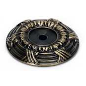 Alno Ribbon & Reed 1-5/8" Round Traditional Solid Brass Cabinet Knob Backplate Antique English