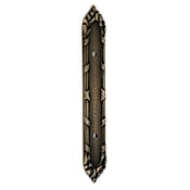 Alno Ribbon & Reed 3-1/2" Center to Center Traditional Oblong Solid Brass Cabinet Pull Backplate Antique English