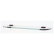 Alno Euro Series 24 Inch Wide Glass Shelf with Brass Mounting Brackets Bronze