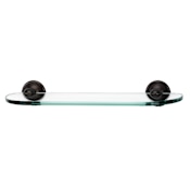 Alno Yale Series 18 Inch Wide Glass Shelf with Brass Mounting Brackets Barcelona