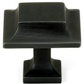 Alno Millennium 1-1/4" Modern Fluted Square Solid Brass Cabinet Knob / Drawer Knob Bronze