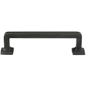 Alno Millennium 3-1/2" Center to Center Solid Brass Soft Square Cabinet Handle / Drawer Pull Bronze